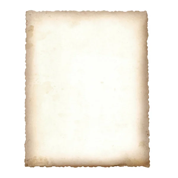 Oude Vintage Papier Textuur Geïsoleerd Witte Achtergrond — Stockfoto
