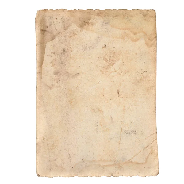 Beyaz Arkaplanda Izole Edilmiş Eski Kağıt Dokusu — Stok fotoğraf