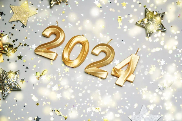 Latar Belakang Liburan Selamat Tahun Baru 2024 Angka Tahun 2024 — Stok Foto
