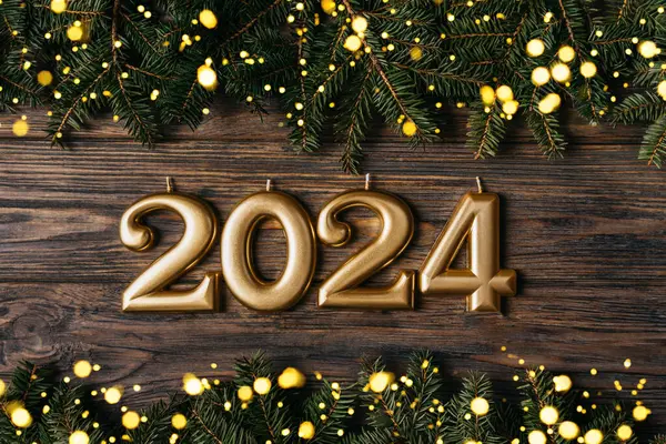 Latar Belakang Liburan Selamat Tahun Baru 2024 Jumlah Tahun 2024 — Stok Foto