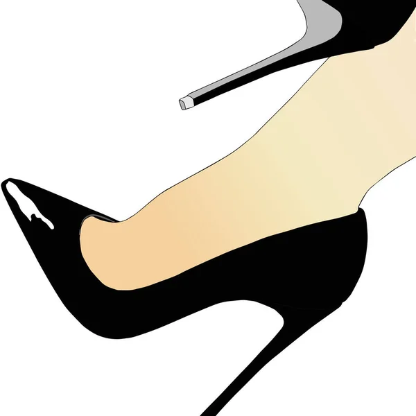 Uma Mulher Está Usando Par Belos Sexy Sapatos Salto Alto — Fotografia de Stock