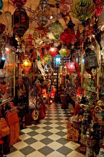 Shop Selling Chandeliers Antiques Medina Tunis Tunisia Africa — Stock Photo, Image