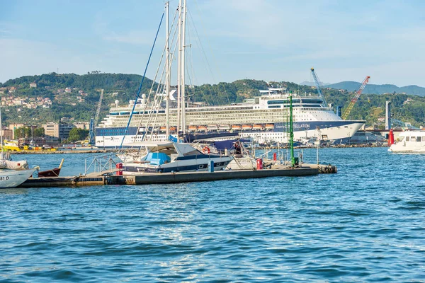 Spezia Italy Июля 2022 Года Международный Порт Специя Большим Круизным — стоковое фото