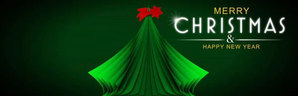 Καλά Χριστούγεννα Και Καλή Χρονιά Απεικόνιση Ενός Πράσινου Χριστουγεννιάτικου Δέντρου — Φωτογραφία Αρχείου