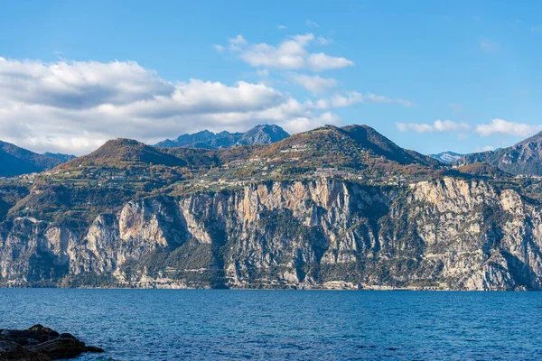 Gardasjön Lago Garda Och Den Italienska Alperna Utsikt Från Den — Stockfoto