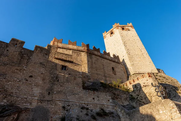 Medieval Scaligero Castle Malcesine Tourist Resort Coast Lake Garda Lago — Stock Photo, Image
