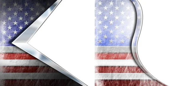 Δύο Εθνικές Σημαίες Των Ηνωμένων Πολιτειών Της Αμερικής Ηπα Αμερικανική — Φωτογραφία Αρχείου