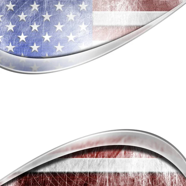 美利坚合众国国旗 美国国旗 美国国旗 几何形状 白色背景隔离 三维插图 — 图库照片