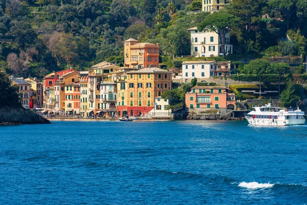 Kända Byn Portofino Lyx Turistort Genua Ligurien Italien Europa Hamn — Stockfoto