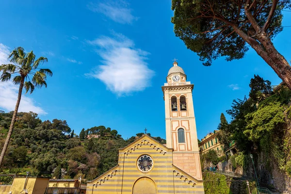 Portofino Kościół Divo Martino Stylu Romańskim Lombardzie Xii Wiek Martin — Zdjęcie stockowe