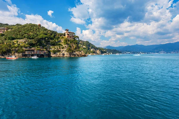 Pobřeží Slavné Vesnice Portofino Luxusní Turistické Středisko Provincii Janov Ligurie — Stock fotografie