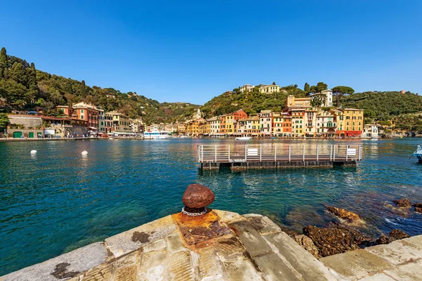 Puerto Paisaje Urbano Portofino Complejo Turístico Lujo Provincia Génova Liguria — Foto de Stock