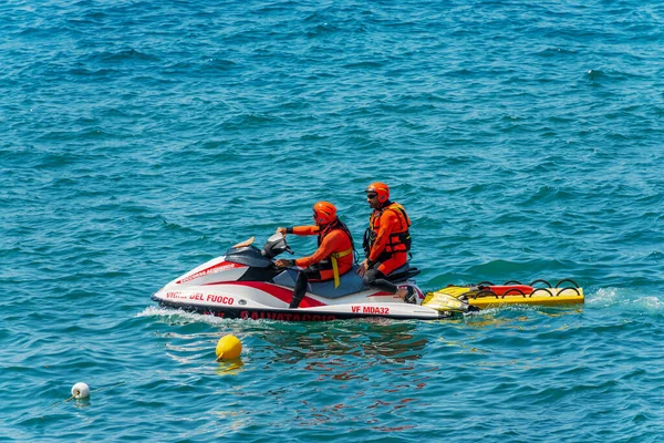 Spezia Italy July 2022 Patrol Italian Lifeguards Firefighters Vigili Del — Photo
