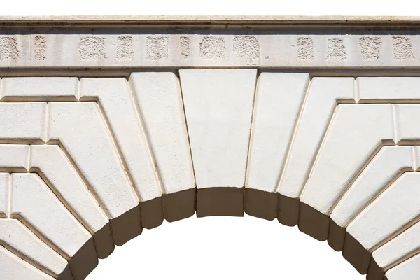 Primer Plano Antiguo Arco Mármol Blanco Con Piedra Angular Aislado —  Fotos de Stock