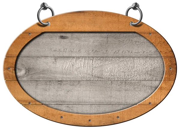 Asılmak Için Oval Çerçeveli Elips Şeklinde Çelik Halkalı Eski Boş — Stok fotoğraf