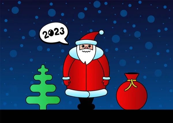 Bonito Desenho Animado Engraçado Personagem Kawaii Papai Noel Para Natal —  Vetores de Stock