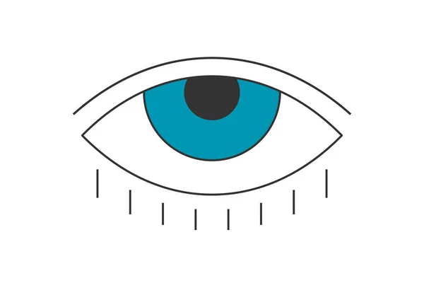 Retro Boho Open Blue Eye Psychedelic Groovy Hippie Style Badge — Stock Vector