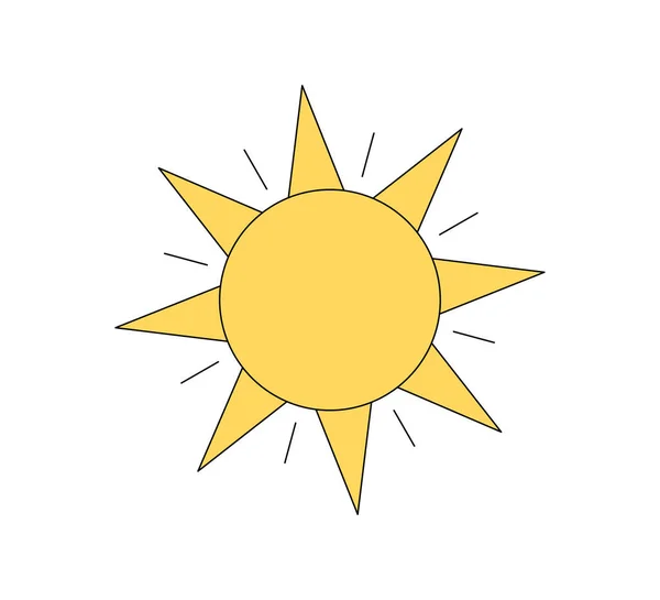 レトロなグルービースタイルの光沢のある太陽 三角形の光線とサイケデリックヒッピー古い太陽の夏の要素 要約ヴィンテージハッピー明るいステッカー トレンディY2KポップカルチャーやBohoデザイン ベクトルEps Print — ストックベクタ