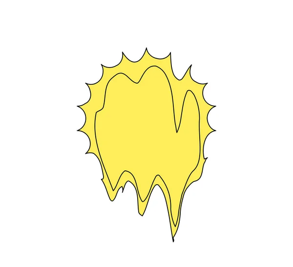 Retro Groovy Style Tailed Sun Психоделический Хиппи Старый Фанк Плавящийся — стоковый вектор