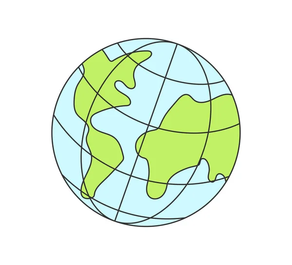 Retro Groovy Planeta Země Vintage Hippie Cartoon Globe Sticker Hippy — Stockový vektor