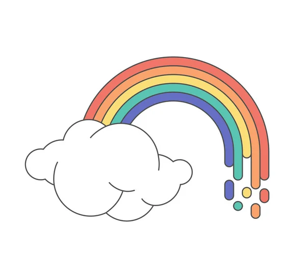 Premium Vector  Cute rainbow friends with clouds and inscription.