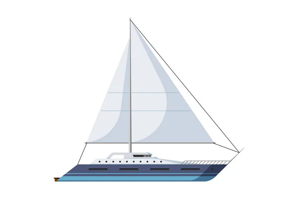 Jacht Żaglowy Międzynarodowego Transportu Wycieczkowego Żaglowiec Transportowy Symbol Żaglówki Morskiej — Wektor stockowy