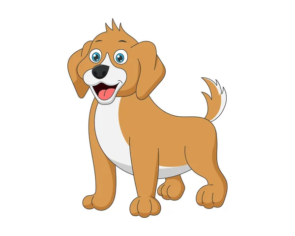 可爱的卡通搞笑的狗 善良的画着微笑的小动物宠物狗玩耍着 富有创意的图形手绘印刷品 矢量图说明 — 图库矢量图片