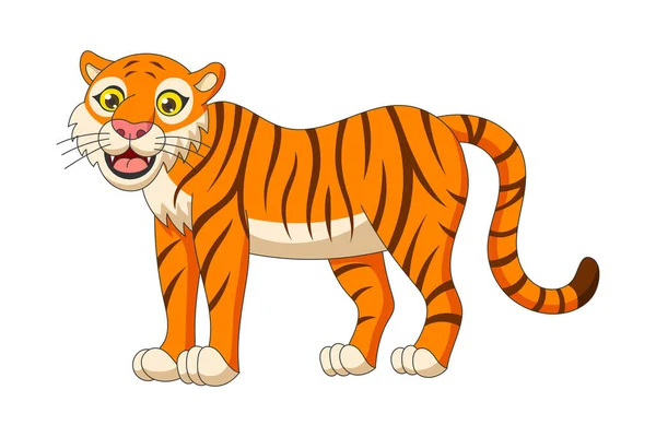 Mignon Tigre Rayé Rouge Dessin Animé Dessin Bébé Africain Sauvage — Image vectorielle