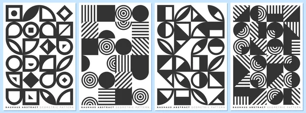 Abstraktní Kombinace Geometrických Tvarů Stylu Bauhaus Sbírka Pozadí Prvků Memphisu — Stockový vektor
