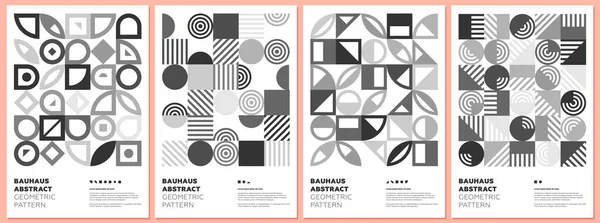 Conjunto Póster Combinación Formas Estilo Bauhaus Geométrico Abstracto Memphis Elementos — Archivo Imágenes Vectoriales