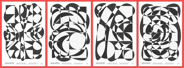 Αφηρημένη Γεωμετρική Bauhaus Έργα Τέχνης Brutalist Στυλ Απλά Σχήματα Ροή — Διανυσματικό Αρχείο