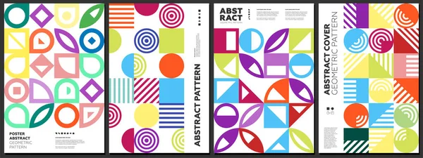 Streszczenie Geometrycznych Dzieł Sztuki Stylu Bauhausa Prosta Kombinacja Kształtów Plakatu — Wektor stockowy