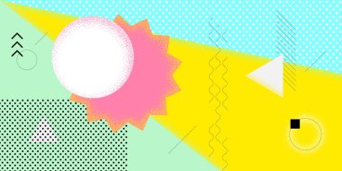 Soyut retro asgari yaz gaddarlığı yatay afişi. İsviçre estetik, vahşi geometrik güneşi. Yaz tatili partisi Bauhaus desenli grafik tasarımı. Modern trend minimalist sezonluk sanat eserleri