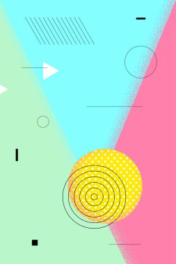 Soyut retro minimal yaz posteri. İsviçre 'nin estetik, vahşi geometrik güneşi. Kutlama partisi ya da satış reklamları grafik baskı tasarımı. Modern trend çizim vektörü şablonu