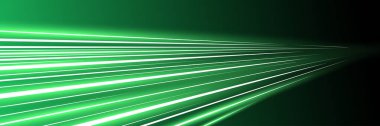 Hareketli doğrusal izler yatay pankarttır. Yüksek hızlı yeşil ışınlar. Soyut uzun süre maruz kalma hareketi bulanık dinamik etkisi. Hızlı zoom ışık çizgileri. Perspektif hareketi. Eps