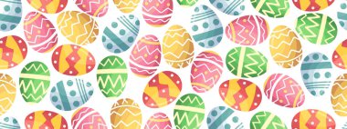 Paskalya yumurtalarınız kusursuz olsun. Geleneksel bahar dini Hamursuz Bayramı dekoratif geçmişi. Hristiyan bayramı süsü. Renkli Paskalya Festivali modern çerçeve tasarımı