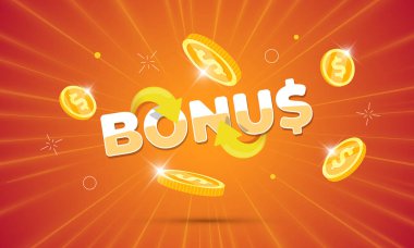 Altın sikke ve oklu 3D bonus nakit para. Dijital para ödülünün temsilcisi, geri ödeme ya da tanıtım kazancı. Bankacılık, finans, kumarhane, alışveriş veya pazarlama poster tasarımı için ideal.