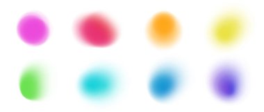 Renkleri parlak mavi, yeşil, pembe, sarı ve kırmızı olan soyut arkaplan. Yumuşak bulanık neon parlak sıvı şekilleri. Organik modern ve dijital elementlerle yanardöner vahşilik.