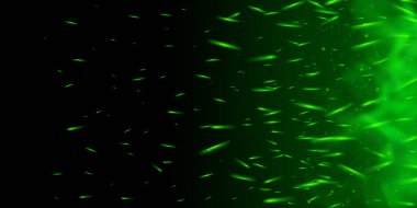 Parlayan kıvılcımlar ve zümrüt ateşiyle yanan yeşil ateş. Sihirli duman, sis ve zehirli sis soyut fantezi atmosferi yaratır. Parlak neon ışığı uçan parçacıklar ve büyücülük enerjisiyle.