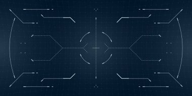 İkili veri akışı ve ışıldayan hedefleme reaksiyonu ile geleceksel kontrol HUD 'si. Karanlık palette siber punk arayüzü bozulma ve taktik kamera beslemesi katmanlı.