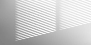 Güneş ışığını pencere perdelerinden süzüp gri stüdyo duvarına doğrusal gölgeler çizerek. Asgari ve soyut 3 boyutlu arkaplan, doğal doku ve yumuşak iç ışık.