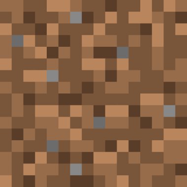 Kusursuz Minecraft toprak blok piksel dokusu. Kahverengi tonlarda 8bit kare desen. Mükemmel retro oyun arka planı, arcade posteri, soyut duvar kağıdı veya dijital model tasarımı.