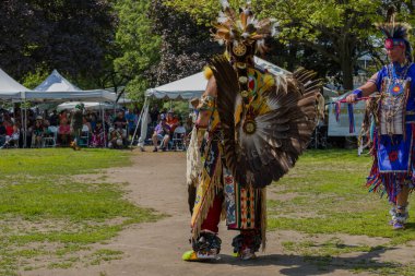 Geleneksel Pow Wow dans festivali. Dans, davul ve performanslarla dolu bir gün. ilk uluslar, kültür ilk uluslar, Kanadalı geleneksel dansçılar.