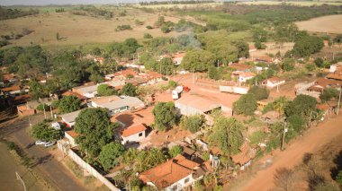 Aerial views of Ibitu neighborhood, Barretos, SP, highlighting suburban landscapes and local charm. clipart