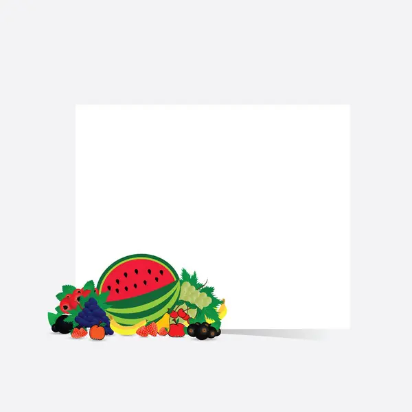 food fruit set illustration in colorful