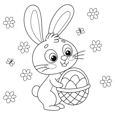 Mutlu Paskalya Tavşanı Çocuklar için Yumurta Boyama Kitabı