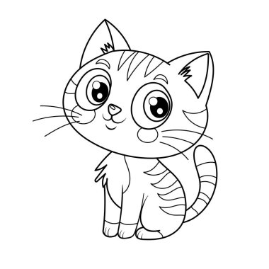 Çocuklar için kedi boyama kitabı.