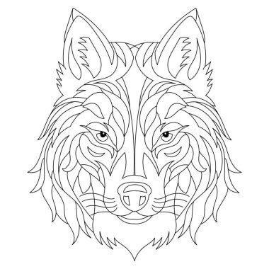 Yetişkin vektör illüstrasyonu için kurt ya da isimlendirme kitabı