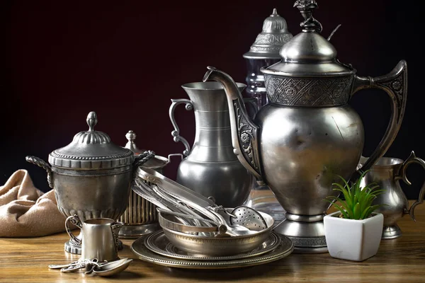 stock image Silverware on an old background.