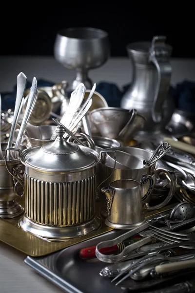 stock image Silverware on an old background.